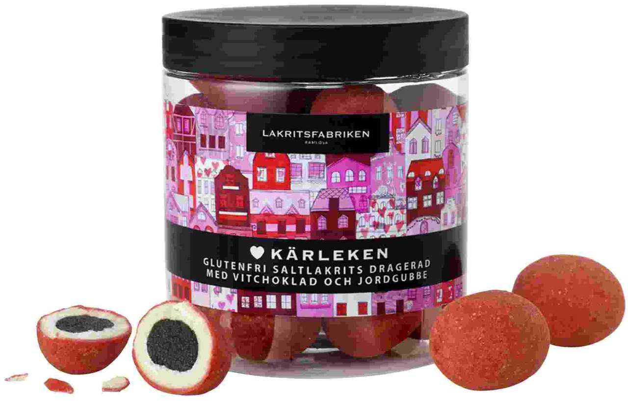 Lakritsfabriken Salz-Lakritz mit karamellisierter, weißer Schokolade und Edbeere