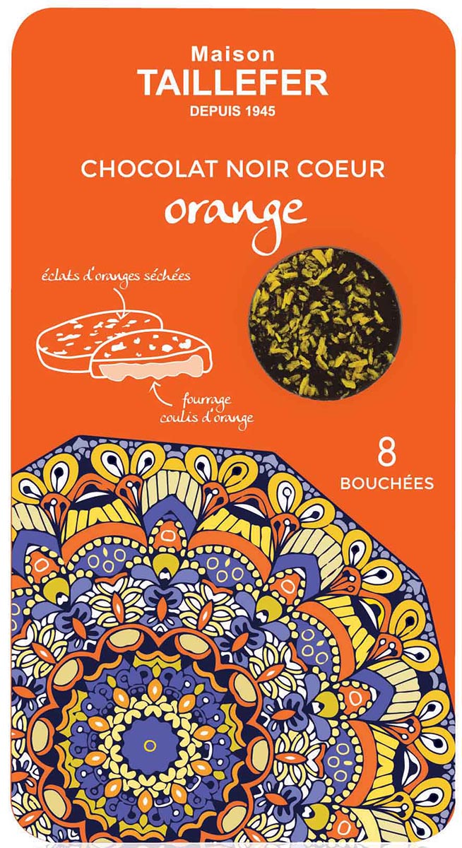 Zartbitterschokolade-Bouchées mit Orange-Füllung